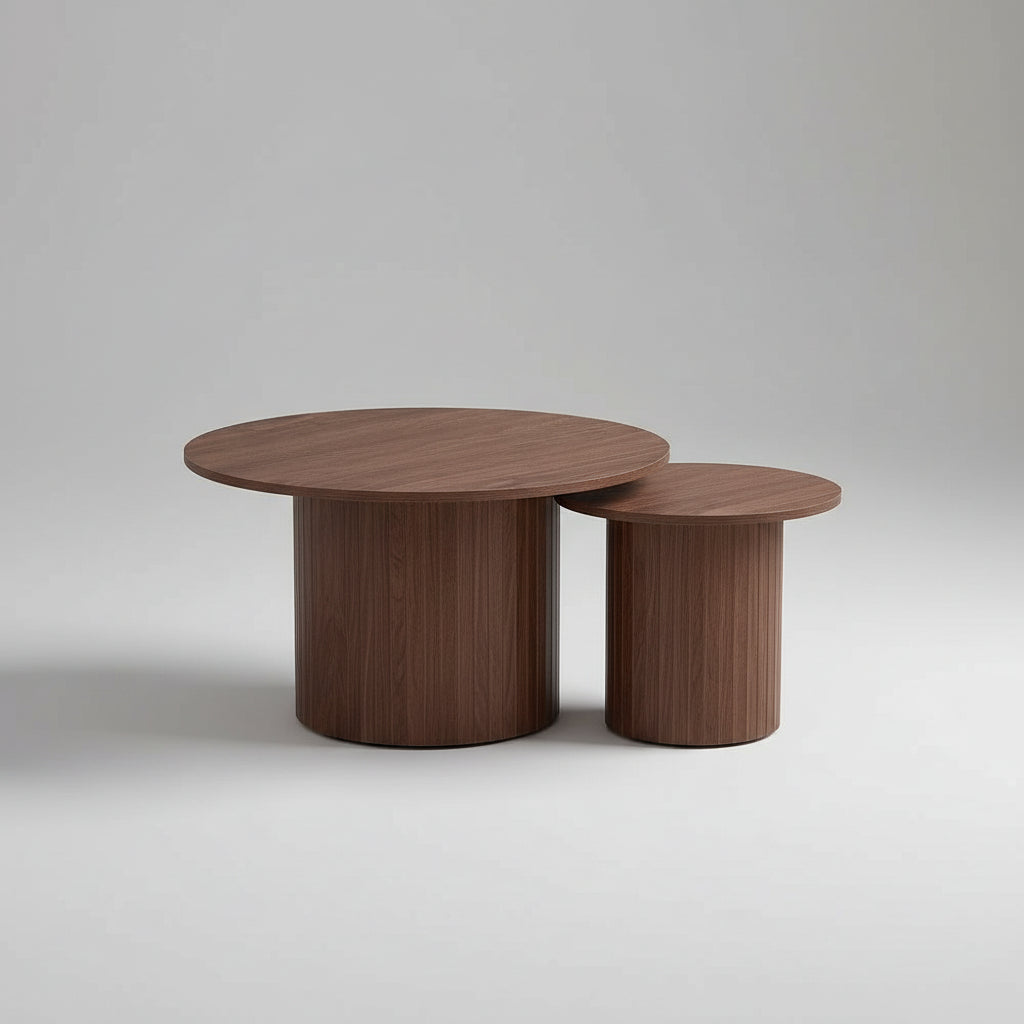 Lot de 2 Tables Basses Gigognes Rondes 70 et 40 cm