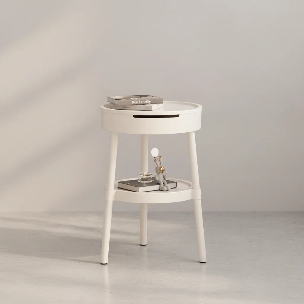 Table d’Appoint Ronde au Design Minimaliste pour Salon et Chambre