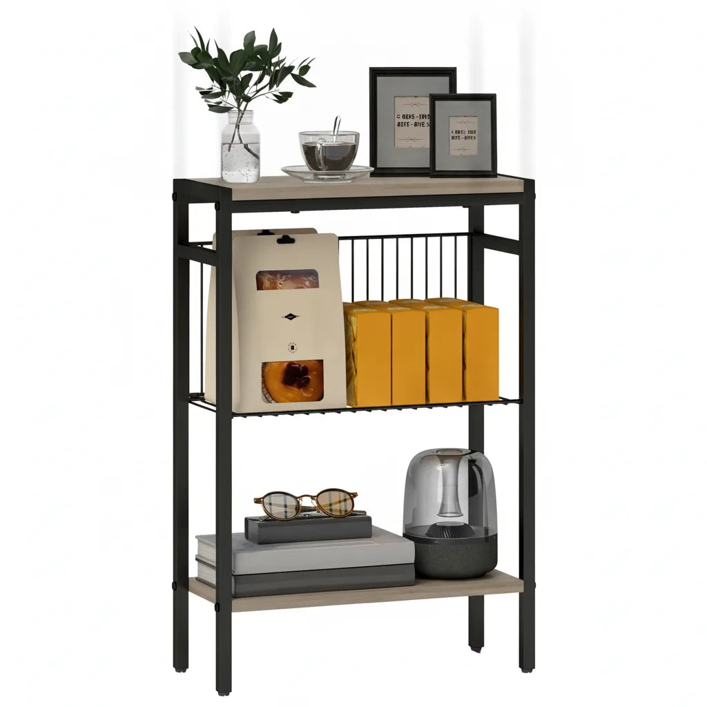 Table d’Appoint Étroite 43 x 18 x 62,5 cm avec 3 Niveaux