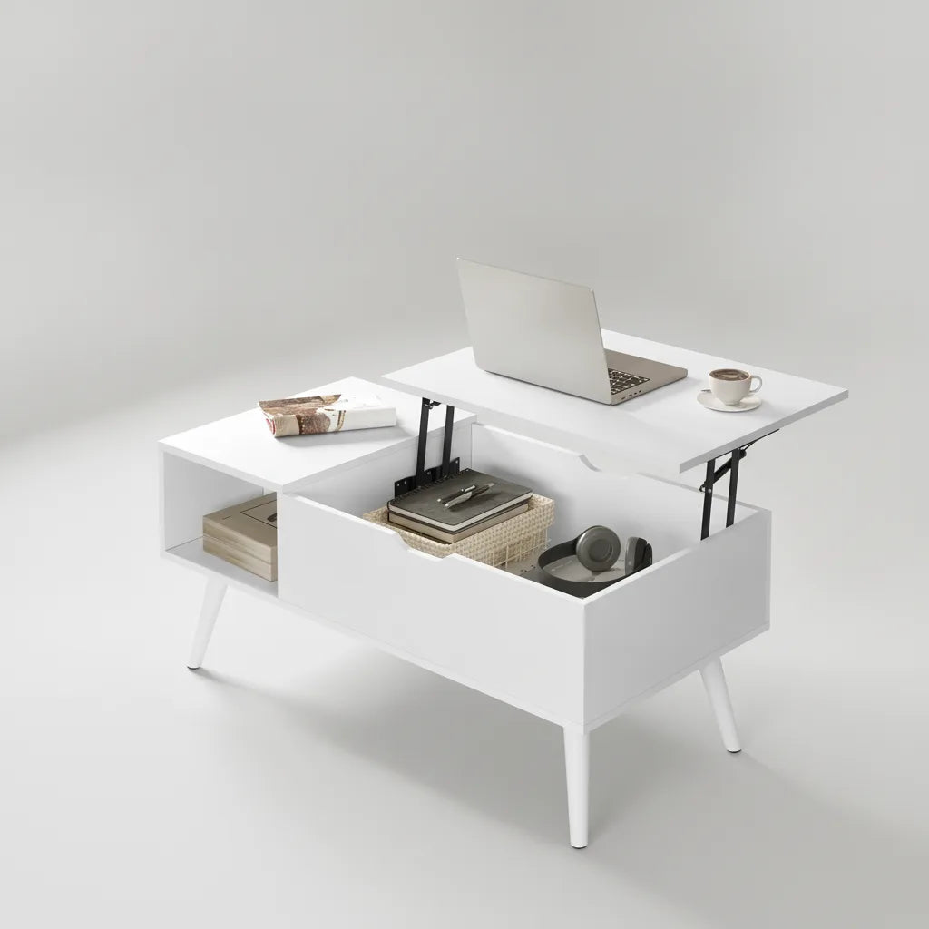 Table Basse Relevable avec Rangement