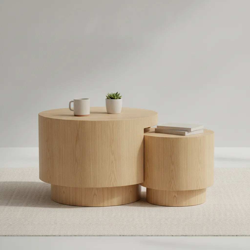 Lot de 2 Tables Gigognes Rondes – 48cm et 38 cm