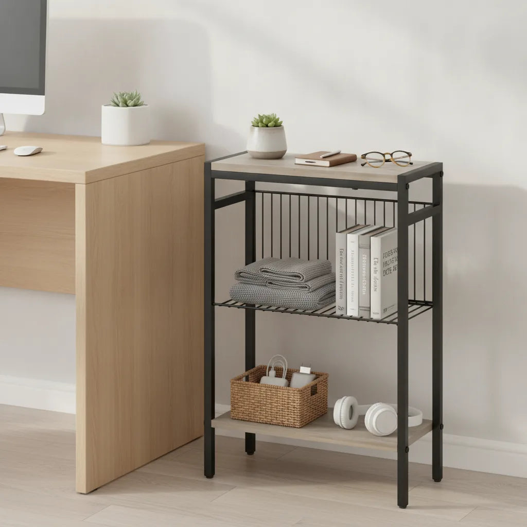 Table d’Appoint Étroite 43 x 18 x 62,5 cm avec 3 Niveaux