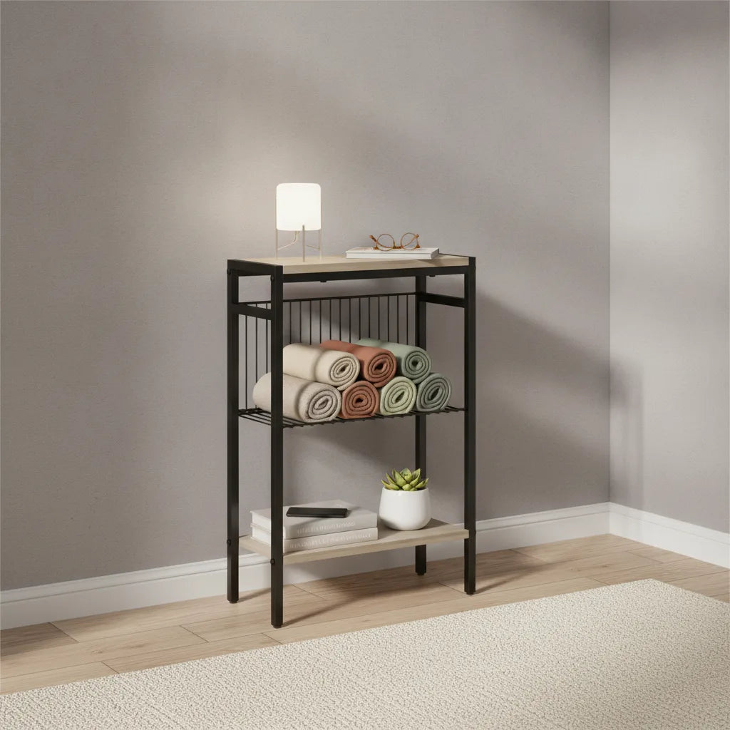 Table d’Appoint Étroite 43 x 18 x 62,5 cm avec 3 Niveaux