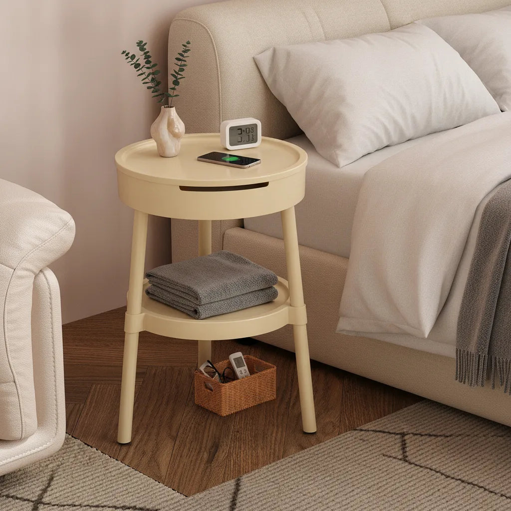 Table d’Appoint Ronde au Design Minimaliste pour Salon et Chambre