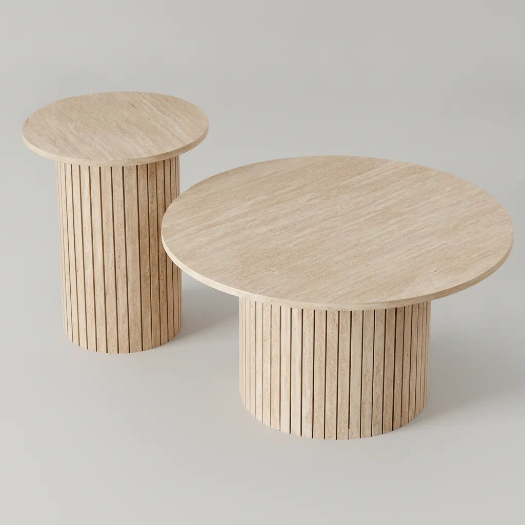 Lot de 2 Tables Basses Gigognes Rondes 70 et 40 cm