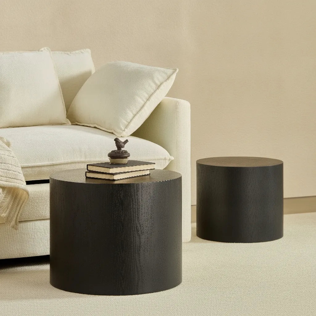 Lot de 2 Tables Gigognes Rondes – 48cm et 38 cm