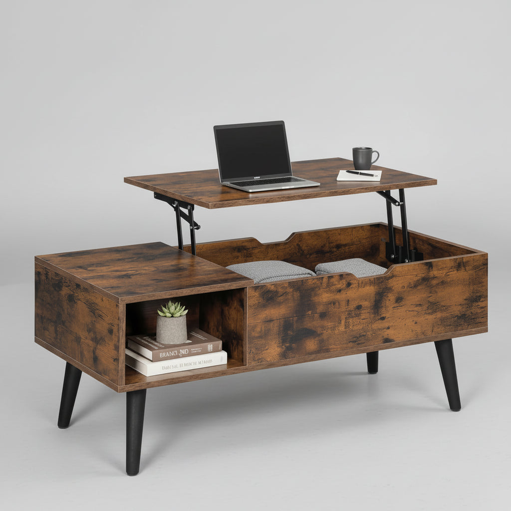 Table Basse Relevable avec Rangement