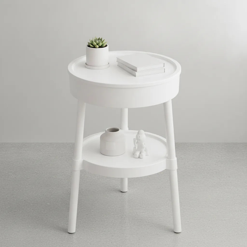 Table d’Appoint Ronde au Design Minimaliste pour Salon et Chambre