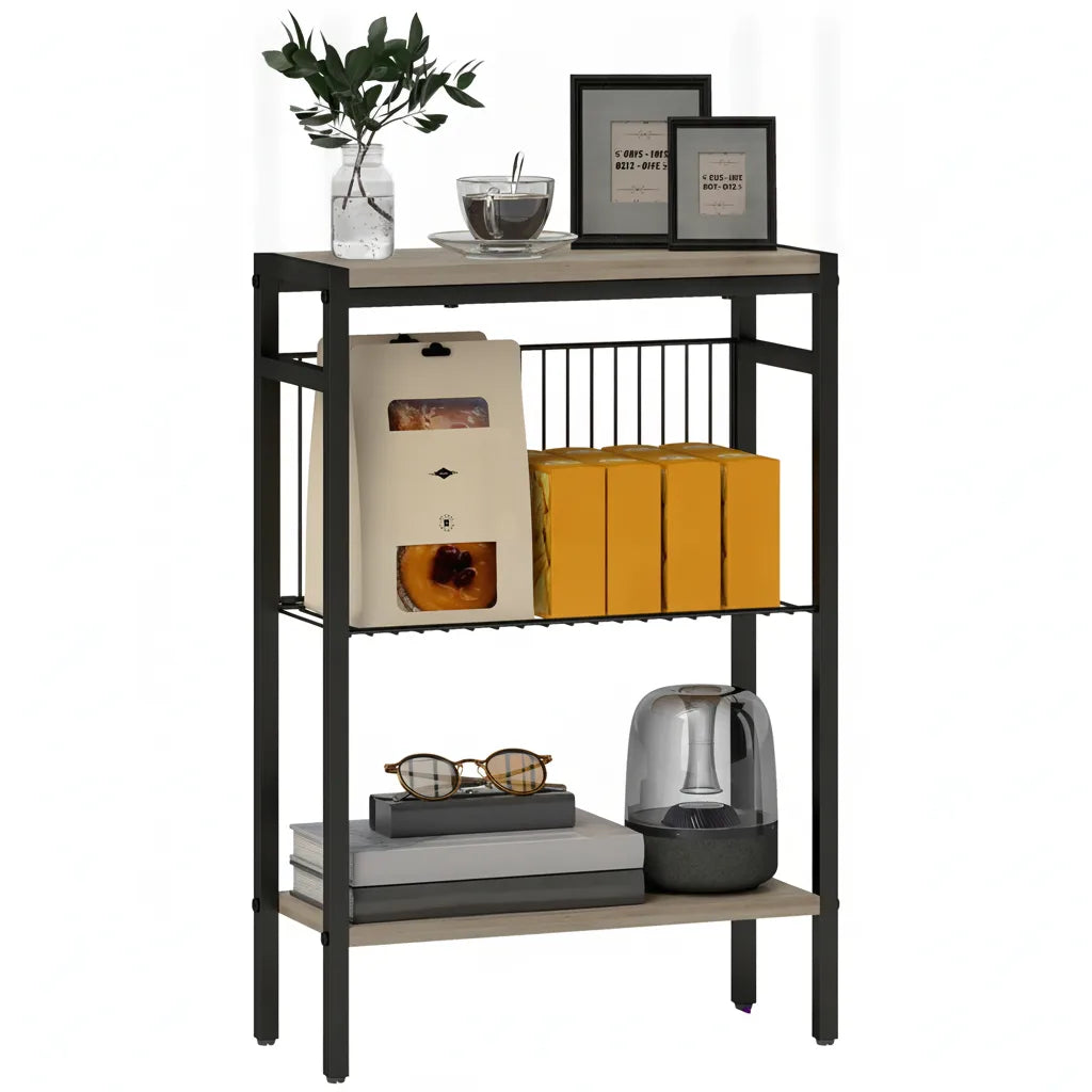 Table d’Appoint Étroite 43 x 18 x 62,5 cm avec 3 Niveaux