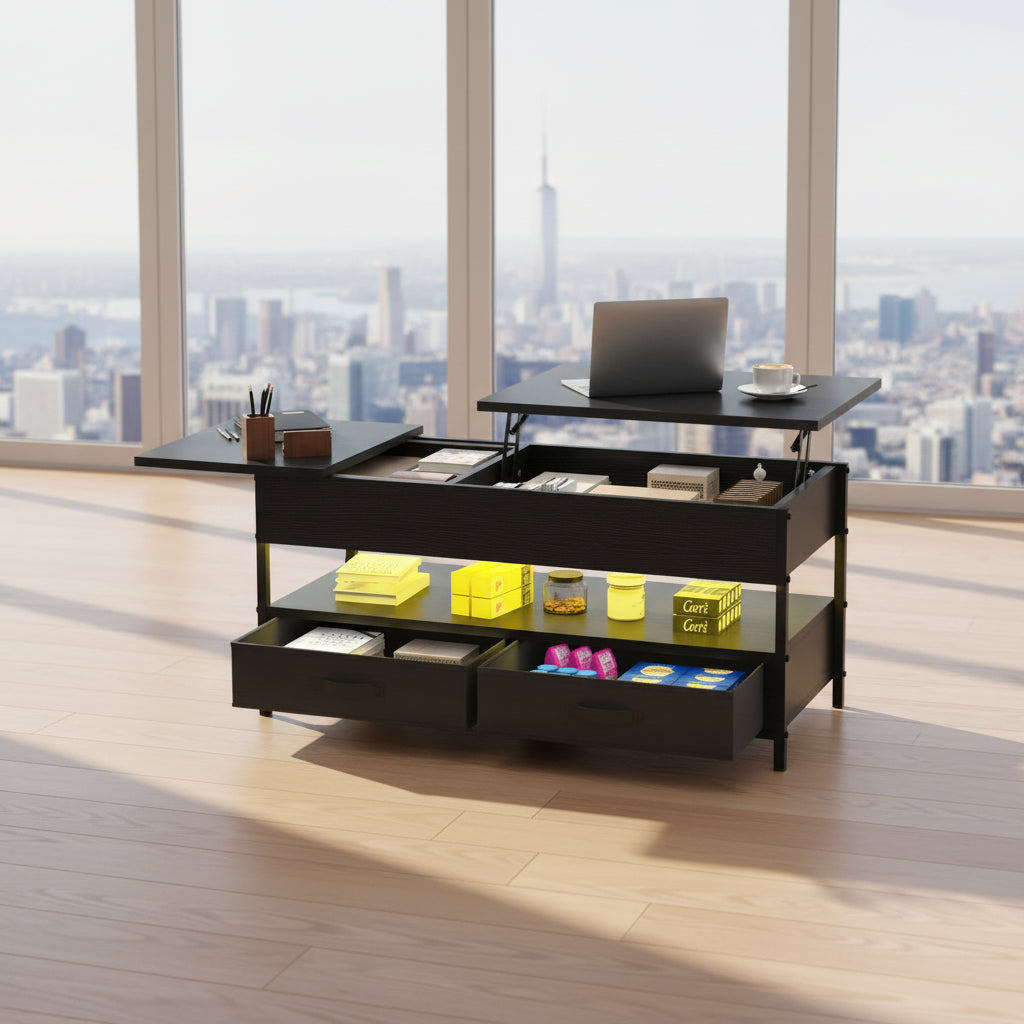 Table Basse Relevable 106 cm avec LED 16 Couleurs